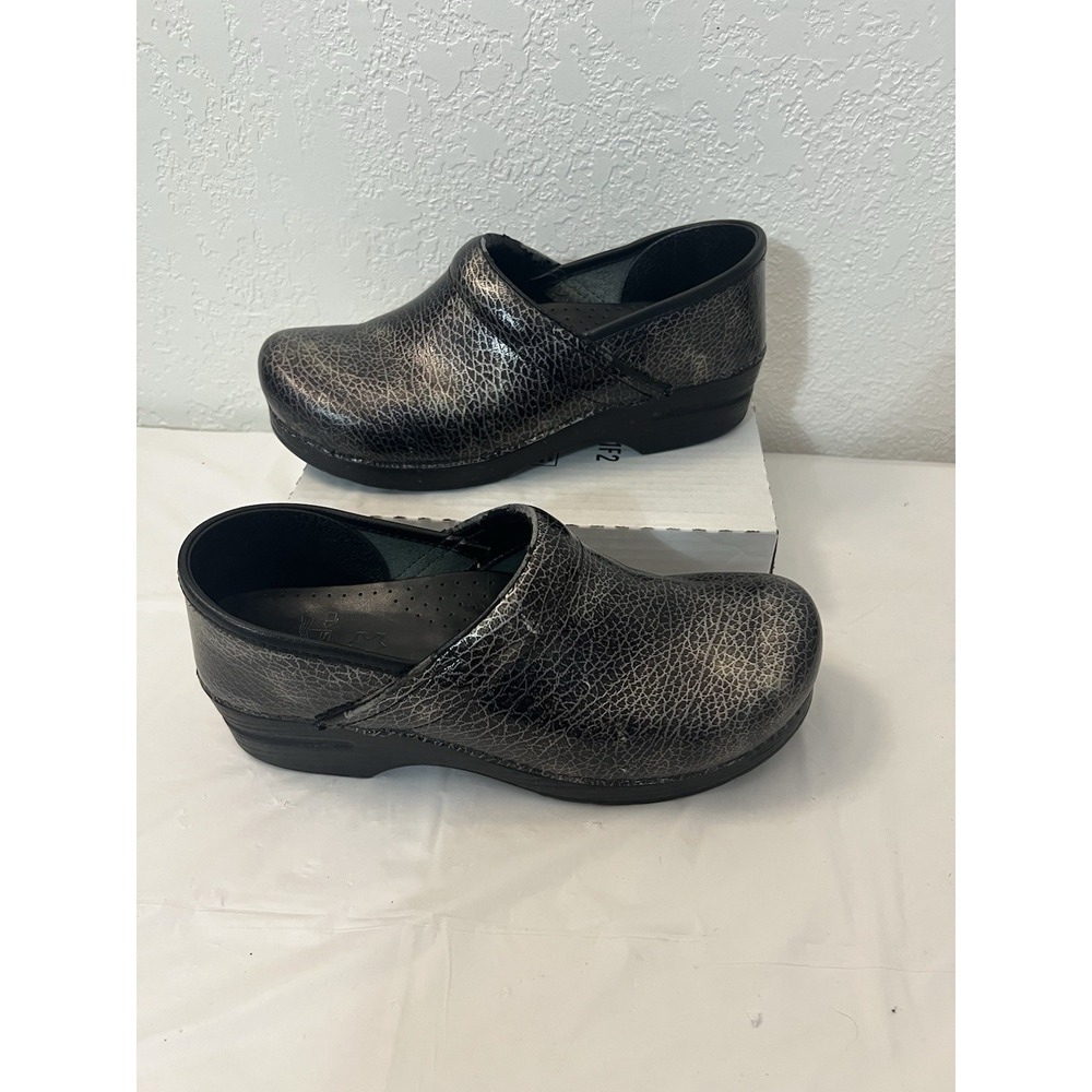 Dansko Clogs Womens EU 41 US 10.5-11 Black Gray Metallic Slip On Professional